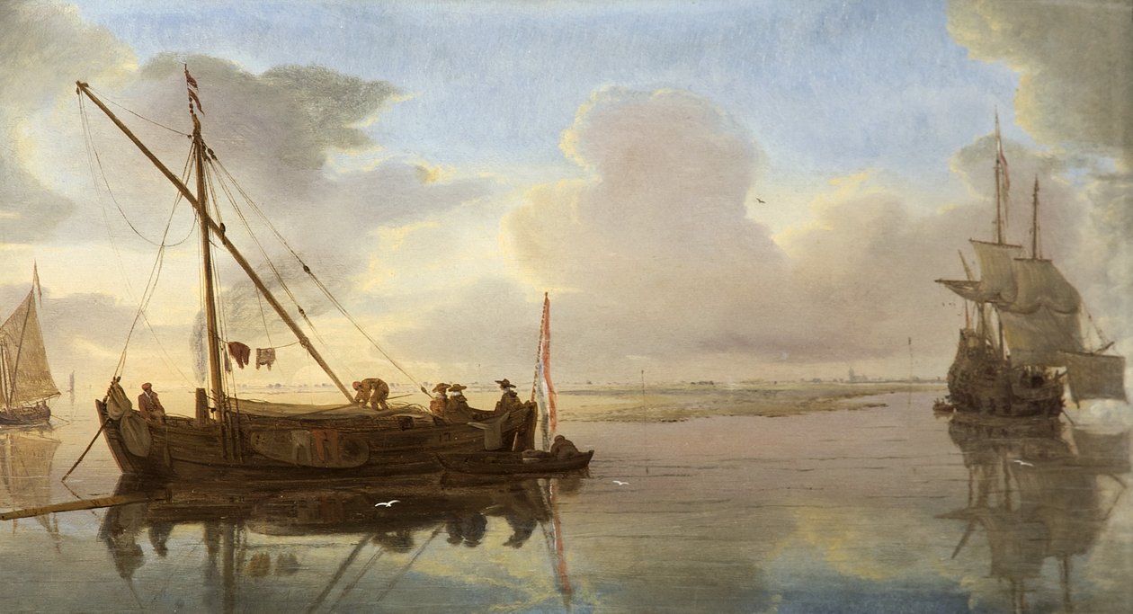 Flusslandschaft mit Booten, 1668 von Willem van de Velde the Younger