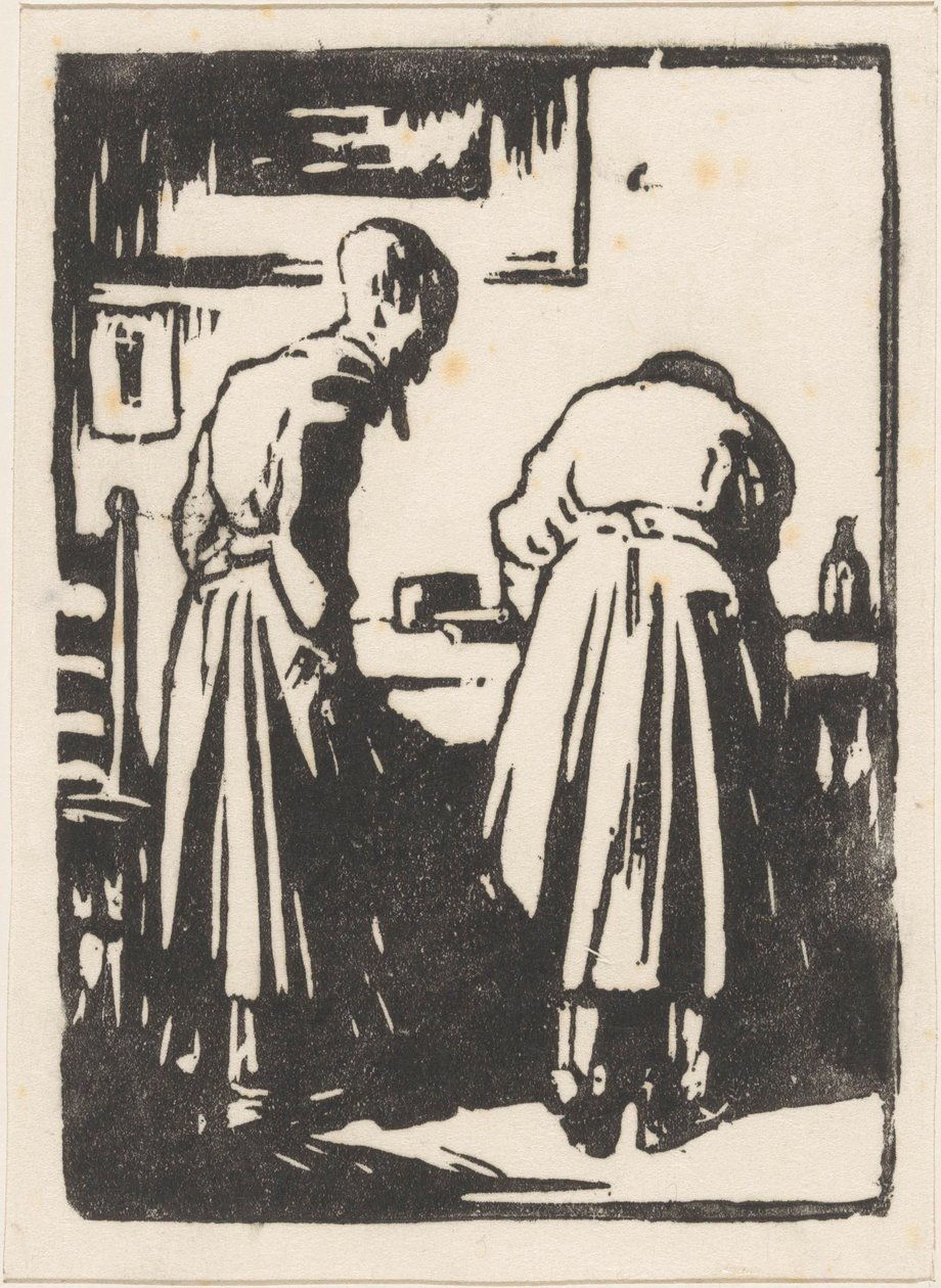 Zwei Frauen in einem Atelier von Willem Adrianus Grondhout