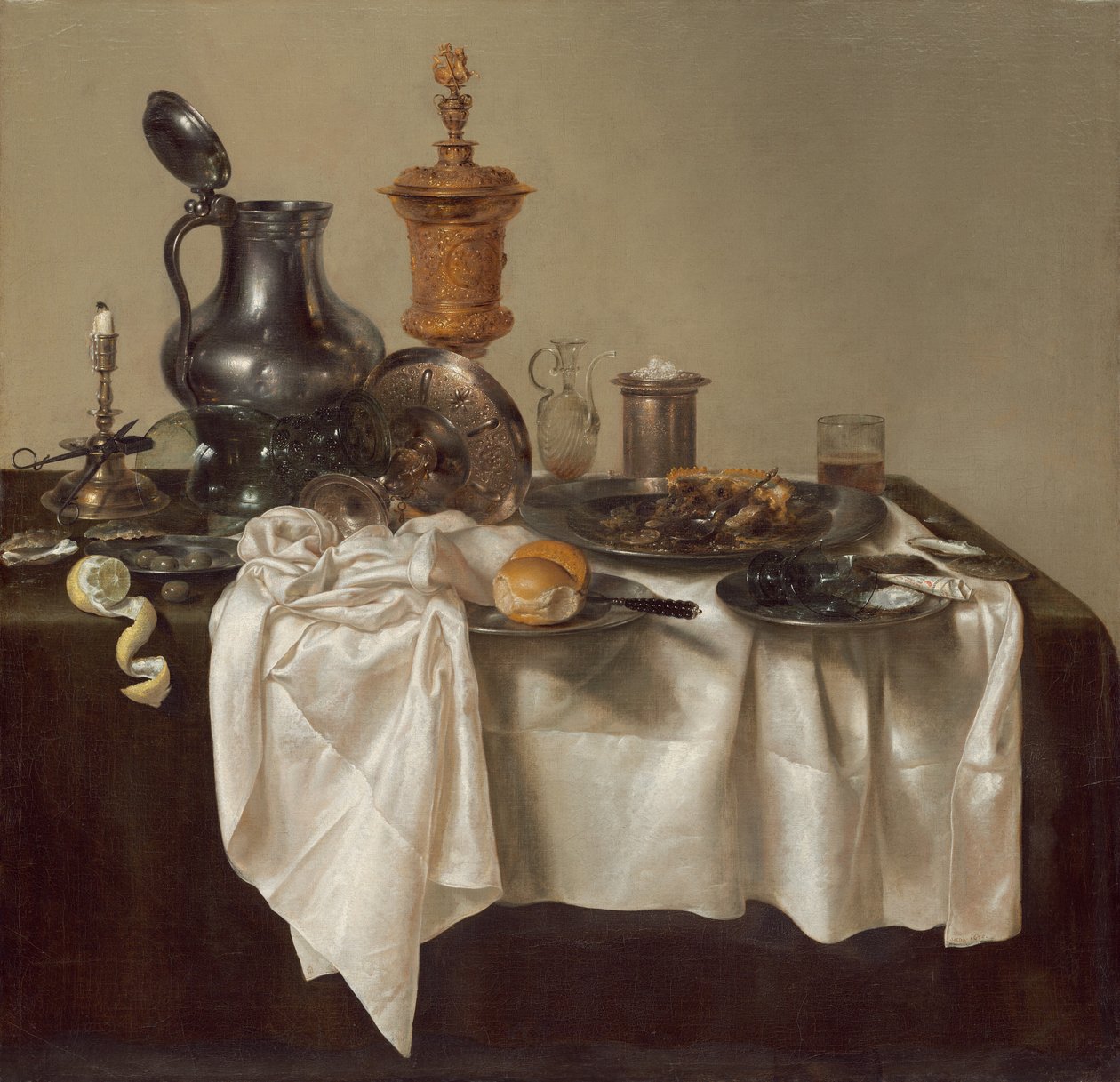 Festmahl mit Hackfleischpastete, 1635 von Willem Claesz. Heda