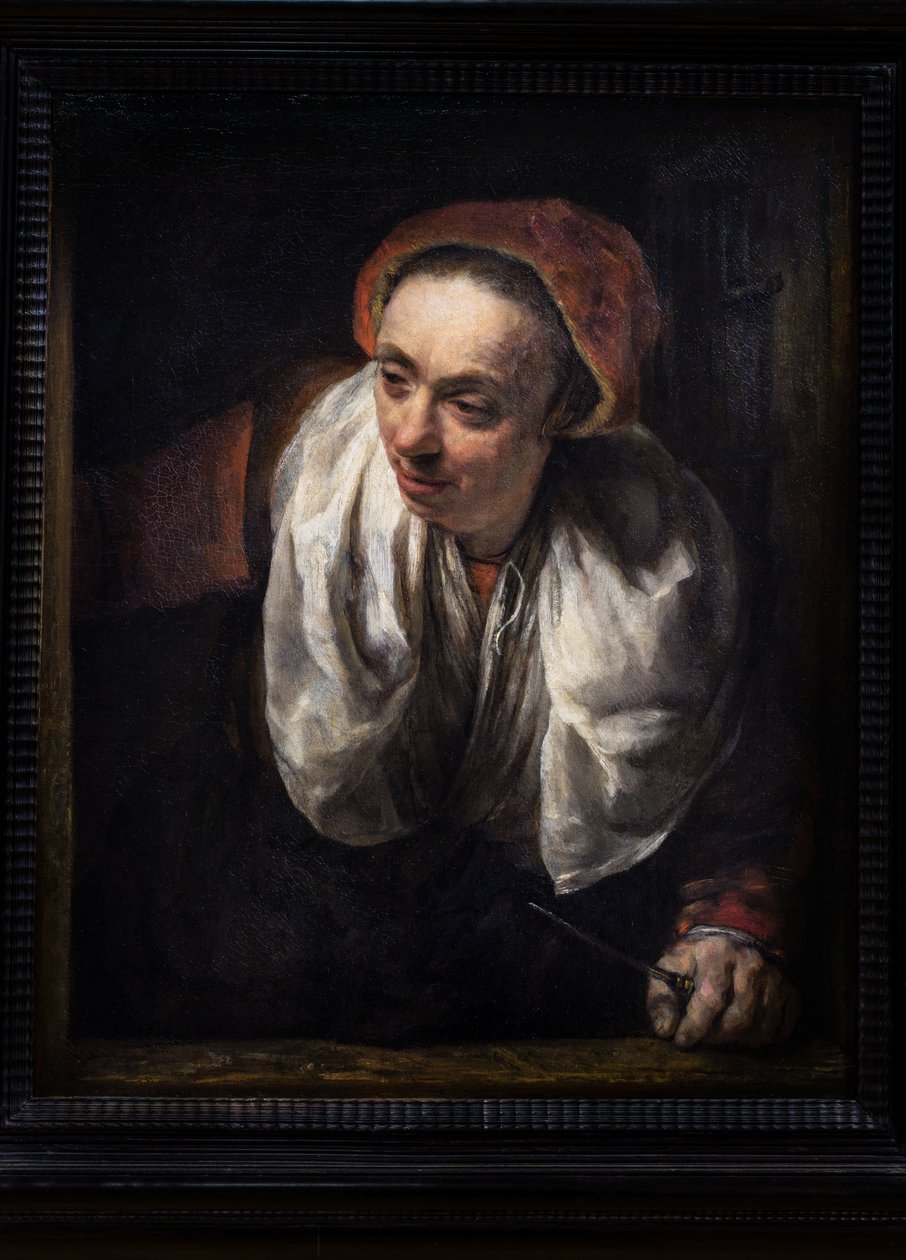 Alte Frau am Fenster von Willem Drost