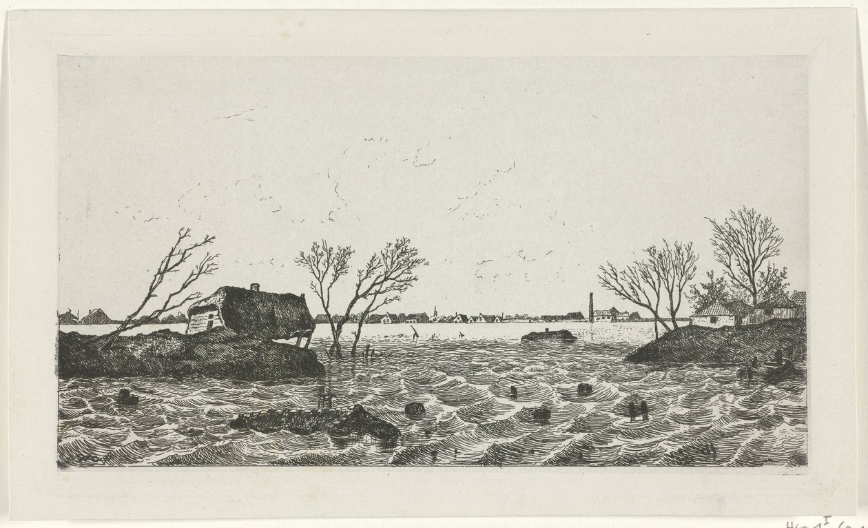 Deichbruch bei Dreumel, 1855 von Willem Gruyter jr.