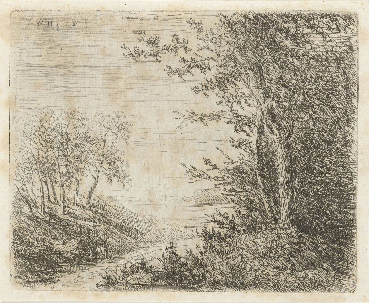 Hügellandschaft mit Bach von Willem Matthias Jan van Dielen