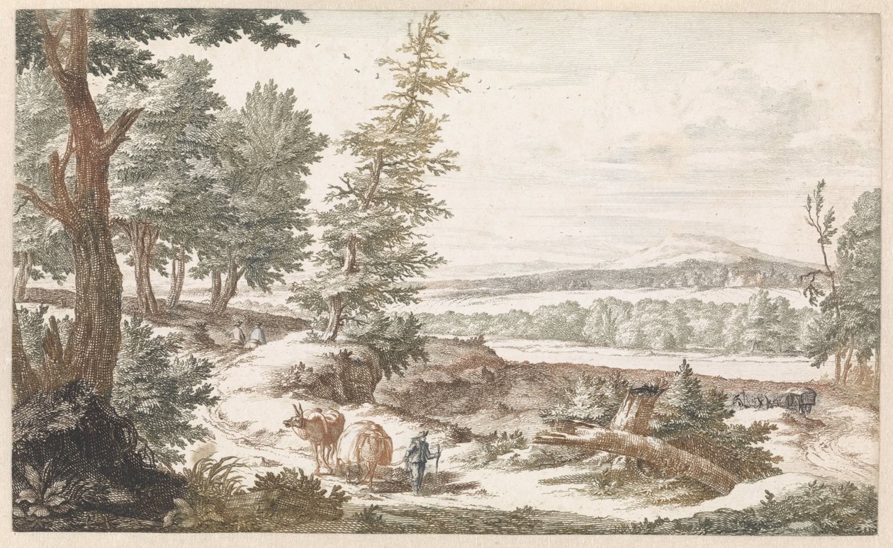 Landschaft mit Eseln auf einem Weg von Willem Swidde