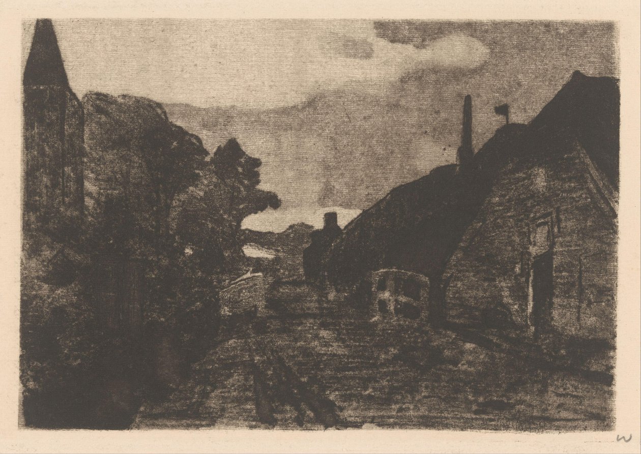 Dorfstraße in Diepenheim von Willem Witsen (signed by artist)