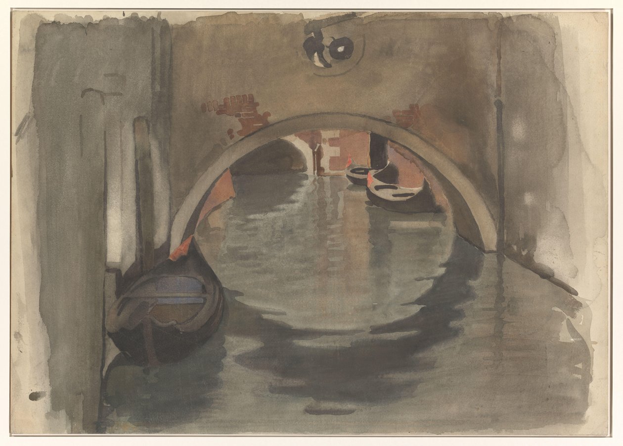 Ansicht unter einer Bogenbrücke in Venedig von Willem Arnoldus Witsen