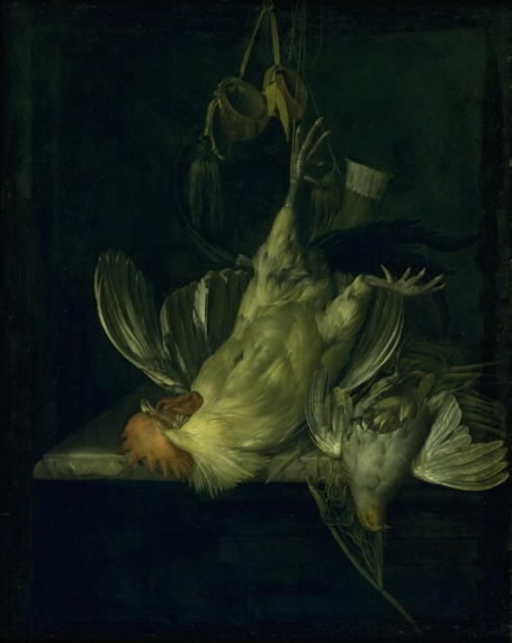 Ein toter weißer Hahn von Willem van Aelst