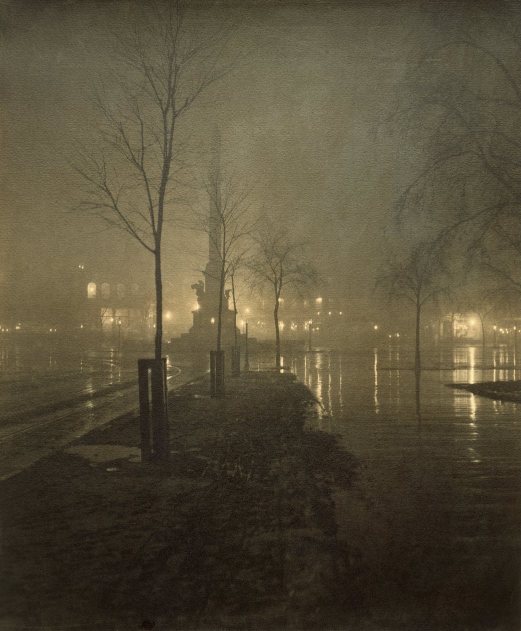 Eine nasse Nacht, Columbus Circle von William A. Fraser