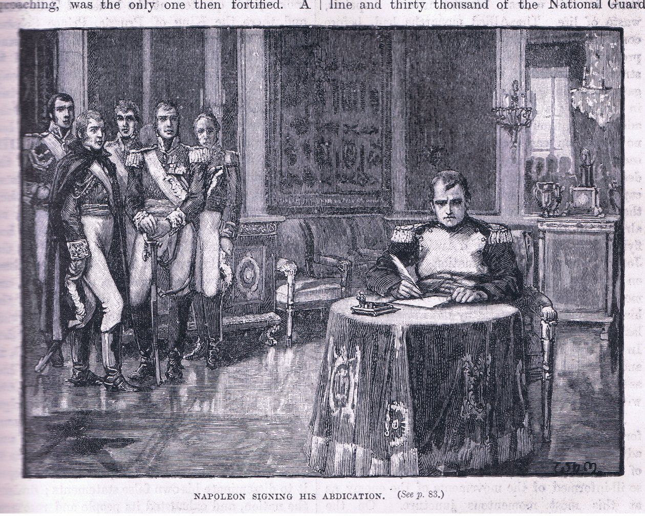 Napoleon unterzeichnet seine Abdankung von William Barnes Wollen
