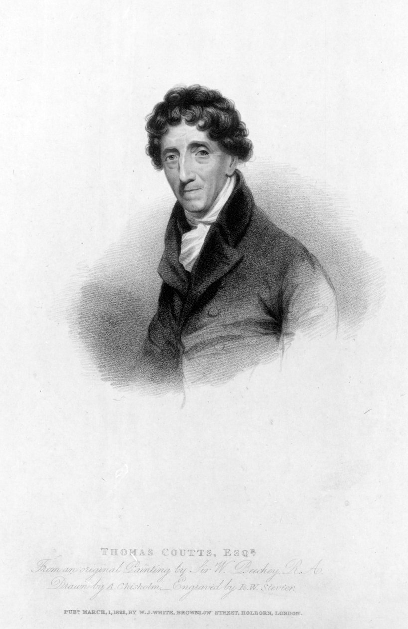 Thomas Coutts, Esq. gezeichnet von A. Chisholm und graviert von R.W. Sievier von William Beechey