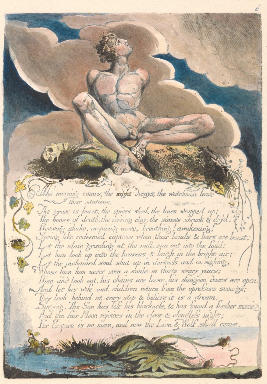 Amerika. Eine Prophezeiung, Platte 8, Der Morgen kommt... von William Blake