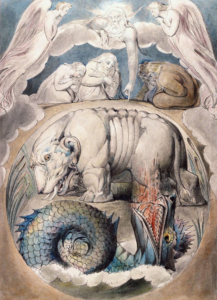 Behemoth und Leviathan von William Blake