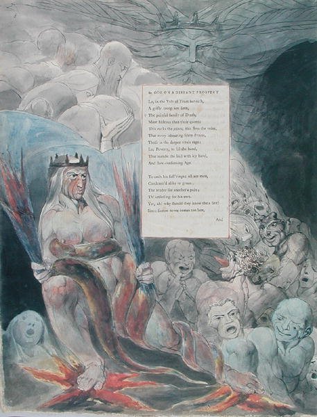 Design 20 für Ode on a Distant Prospect of Eton College aus The Poems of Thomas Gray, veröffentlicht 177-98 von William Blake