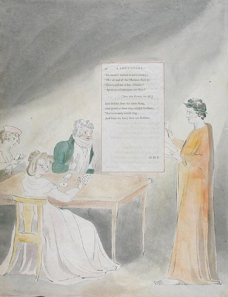 Design 34 für A Long Story in The Poems of Thomas Gray, veröffentlicht 1797-98 von William Blake