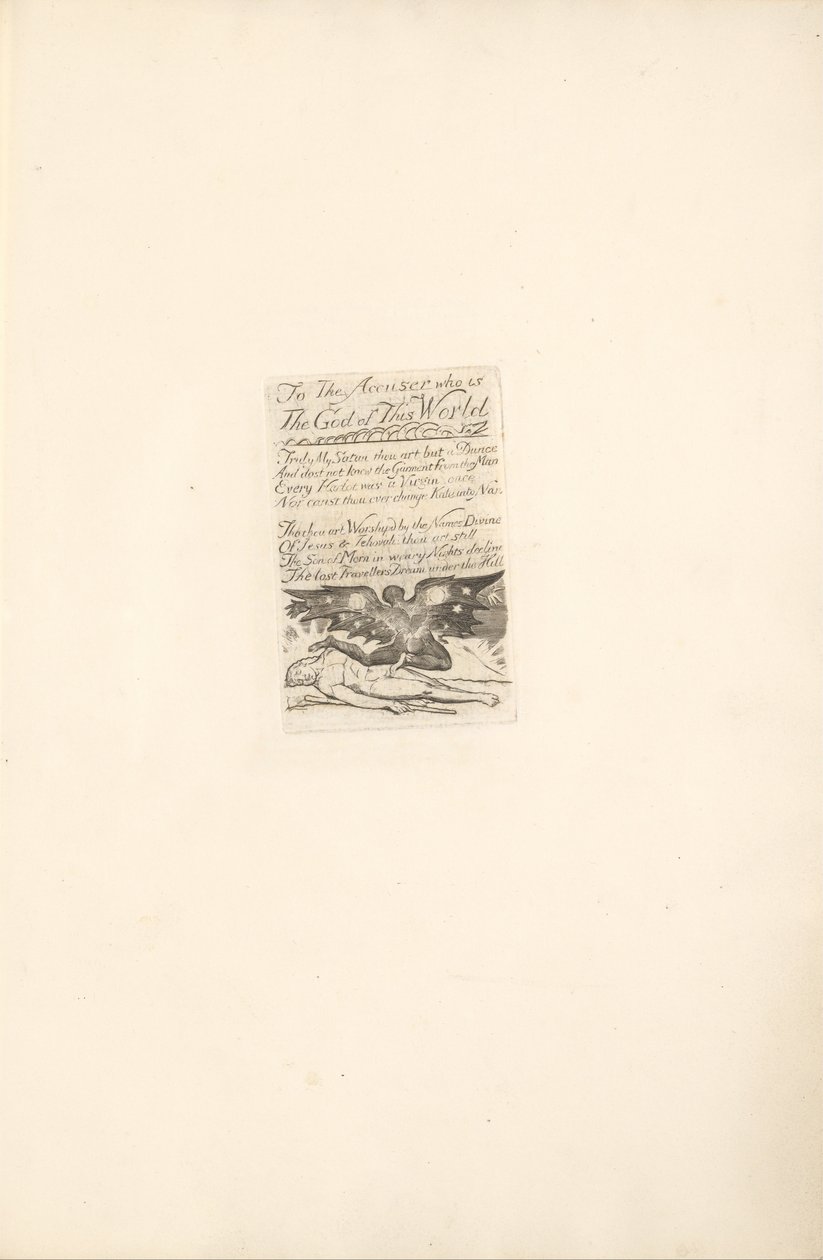 Für die Geschlechter. Die Tore des Paradieses, Tafel 19, An den Ankläger... (Bentley 21) von William Blake