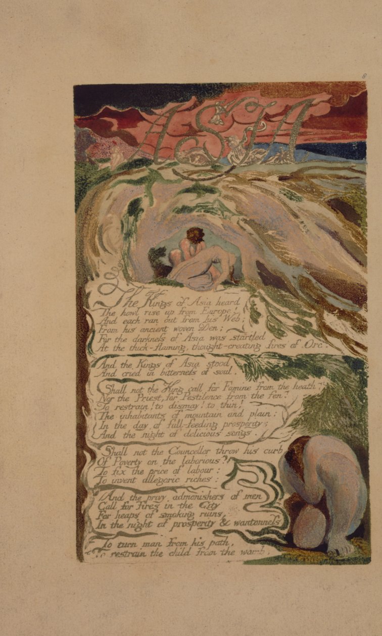Tafel 6 aus The Song of Los, Kopie B, in der Sammlung der Library of Congress von William Blake