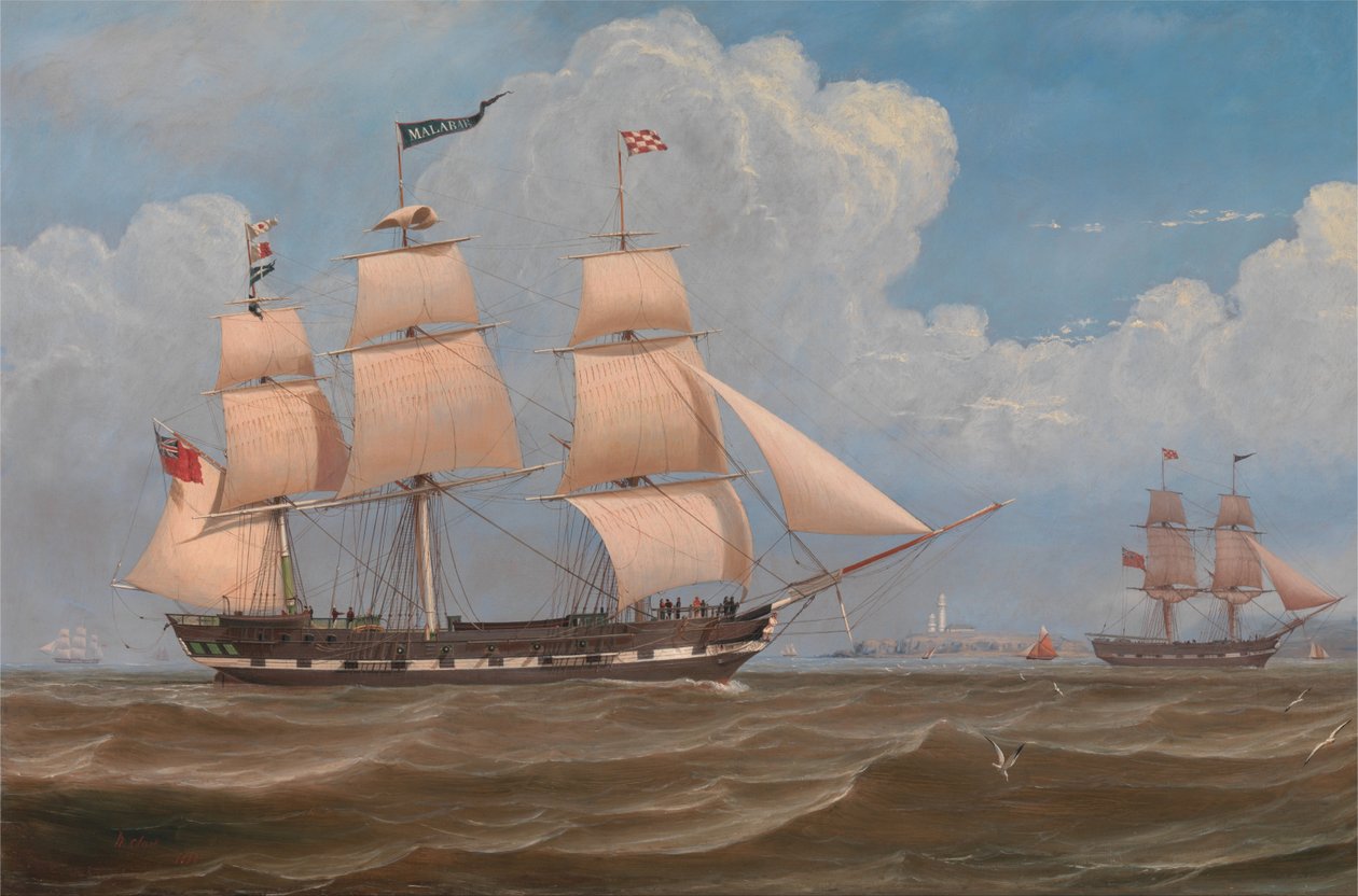 Das englische Handelsschiff Malabar von William Clark