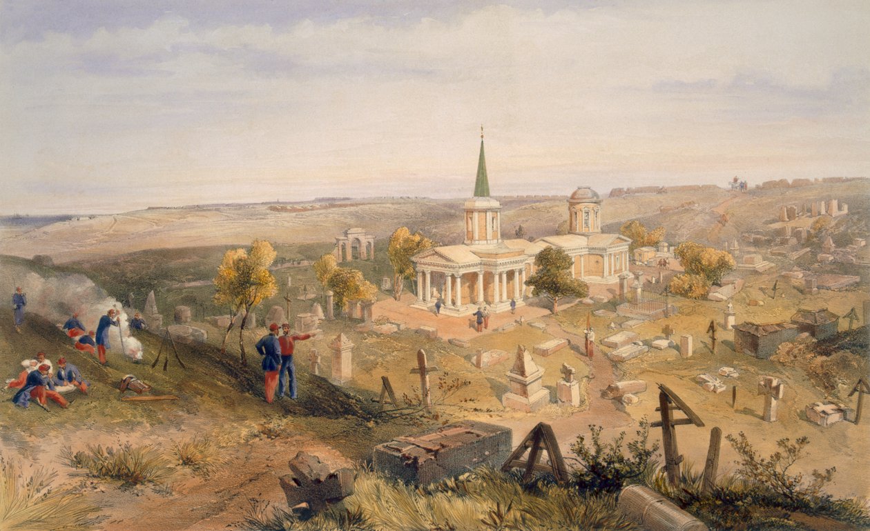 Quarantänefriedhof und Kirche, Platte aus 