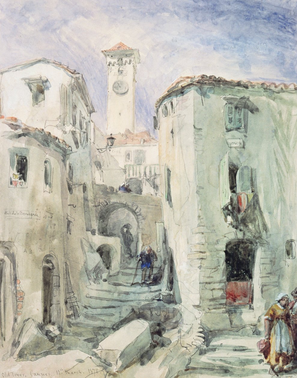 Der alte Turm in Cannes, 1870 von William Crimea Simpson