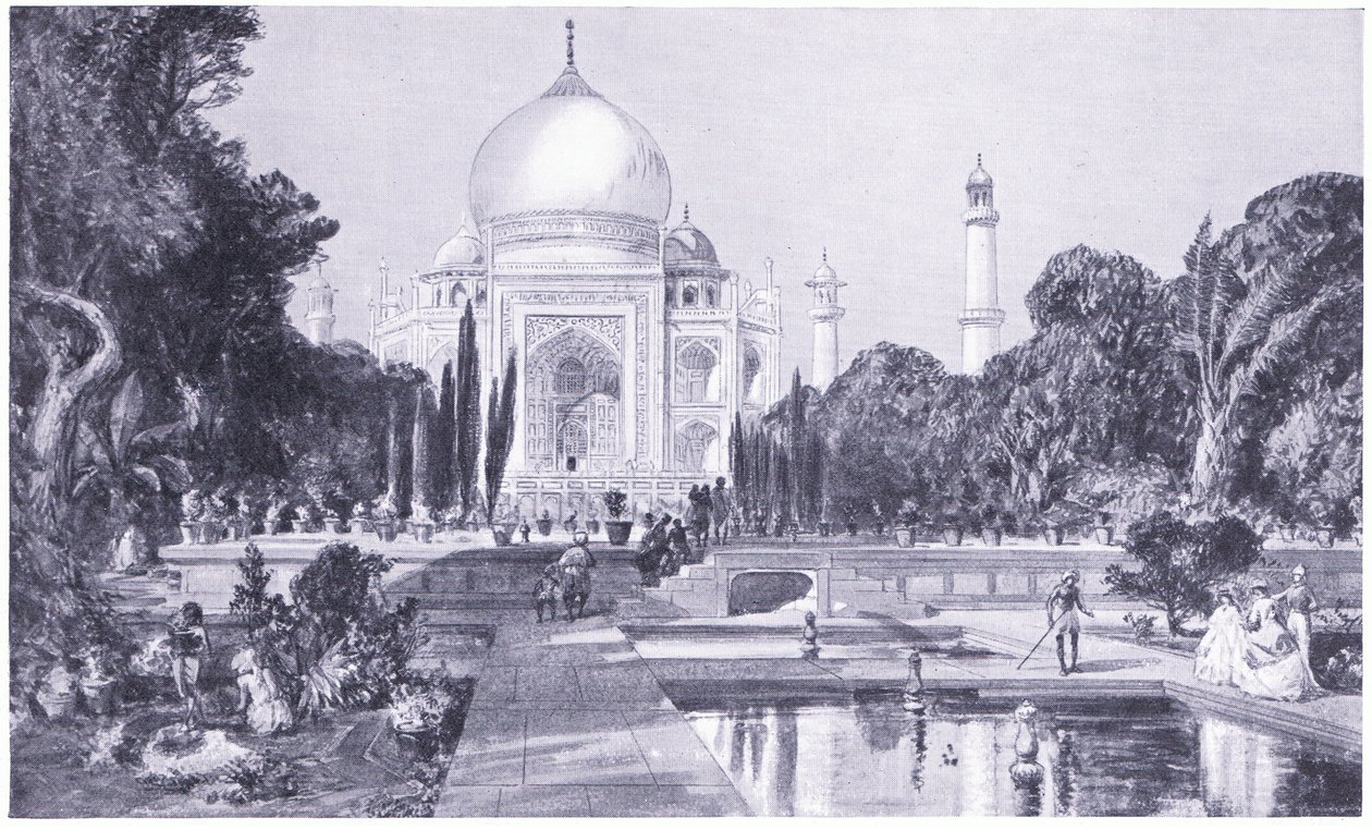 Das Taj Mahal in Agra, wie es 1864 erschien von William Crimea Simpson