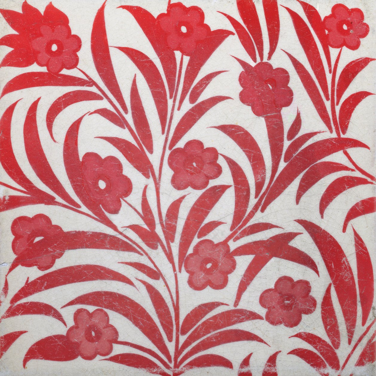 Fliese mit Blumendesign von William de Morgan