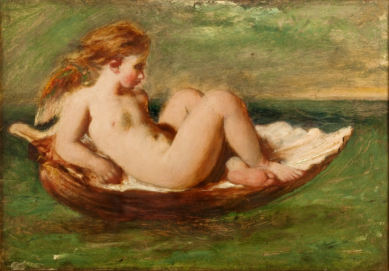 Amor in einer Muschel von William Etty