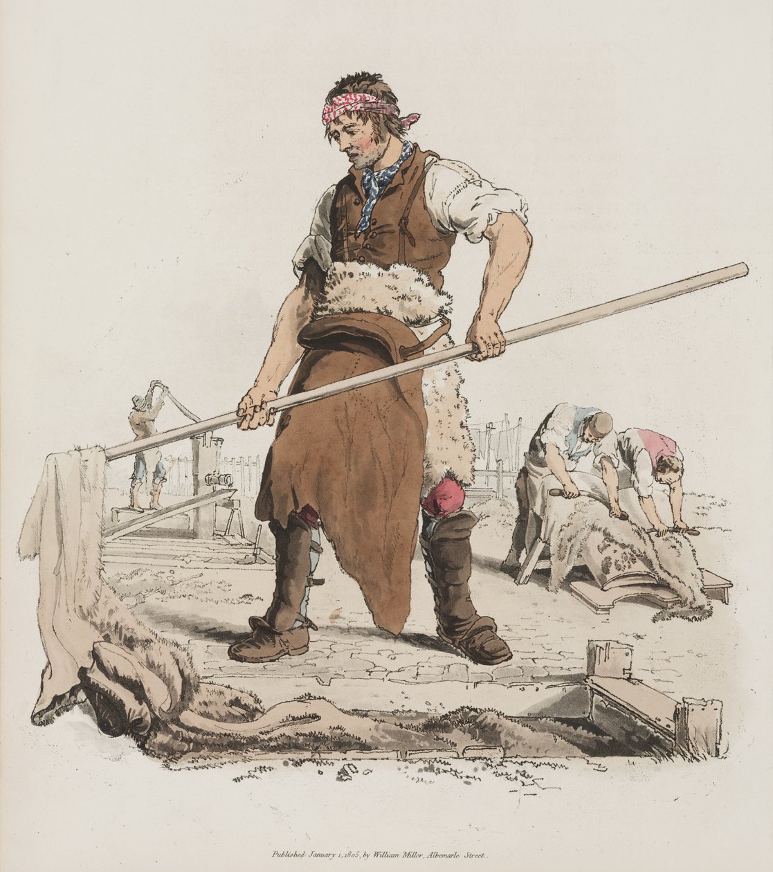 Gerben, aus The Costume of Great Britain, 1805 von William Henry Pyne