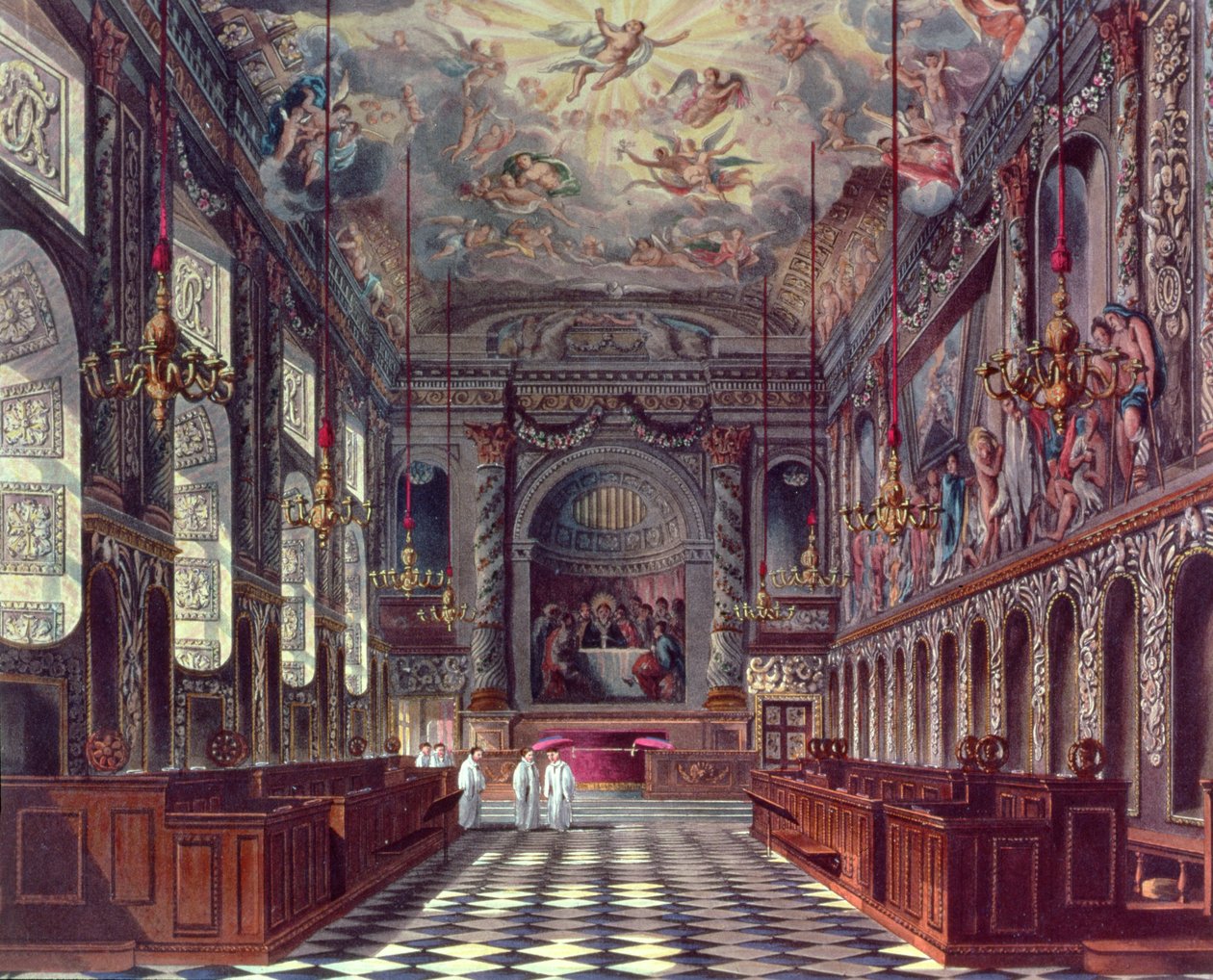 Die königliche Kapelle, Windsor Castle aus Pynes Royal Residences, 1818 von William Henry Pyne