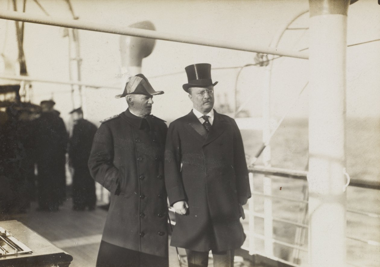 Präsident Roosevelt & Admiral Evans auf der Mayflower, ca. 1908 von William Herman Rau