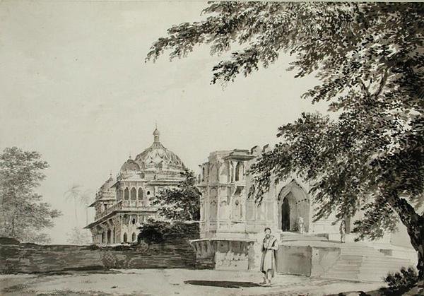 Eine Ansicht der Moschee in Mounheer von Südosten, ca. 1781 von William Hodges