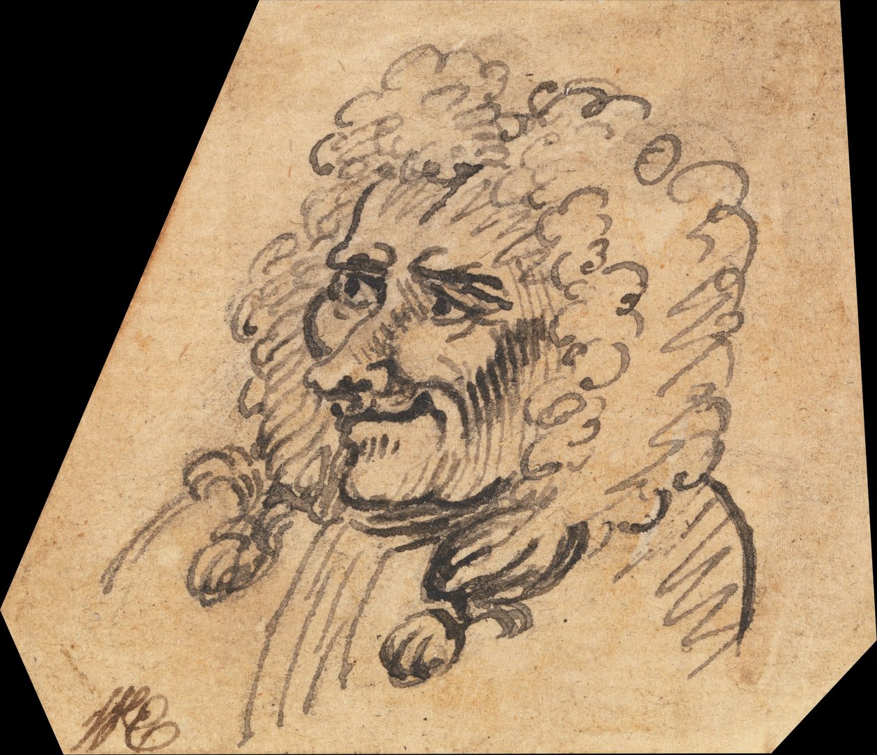 Grotesker Männerkopf von William Hogarth
