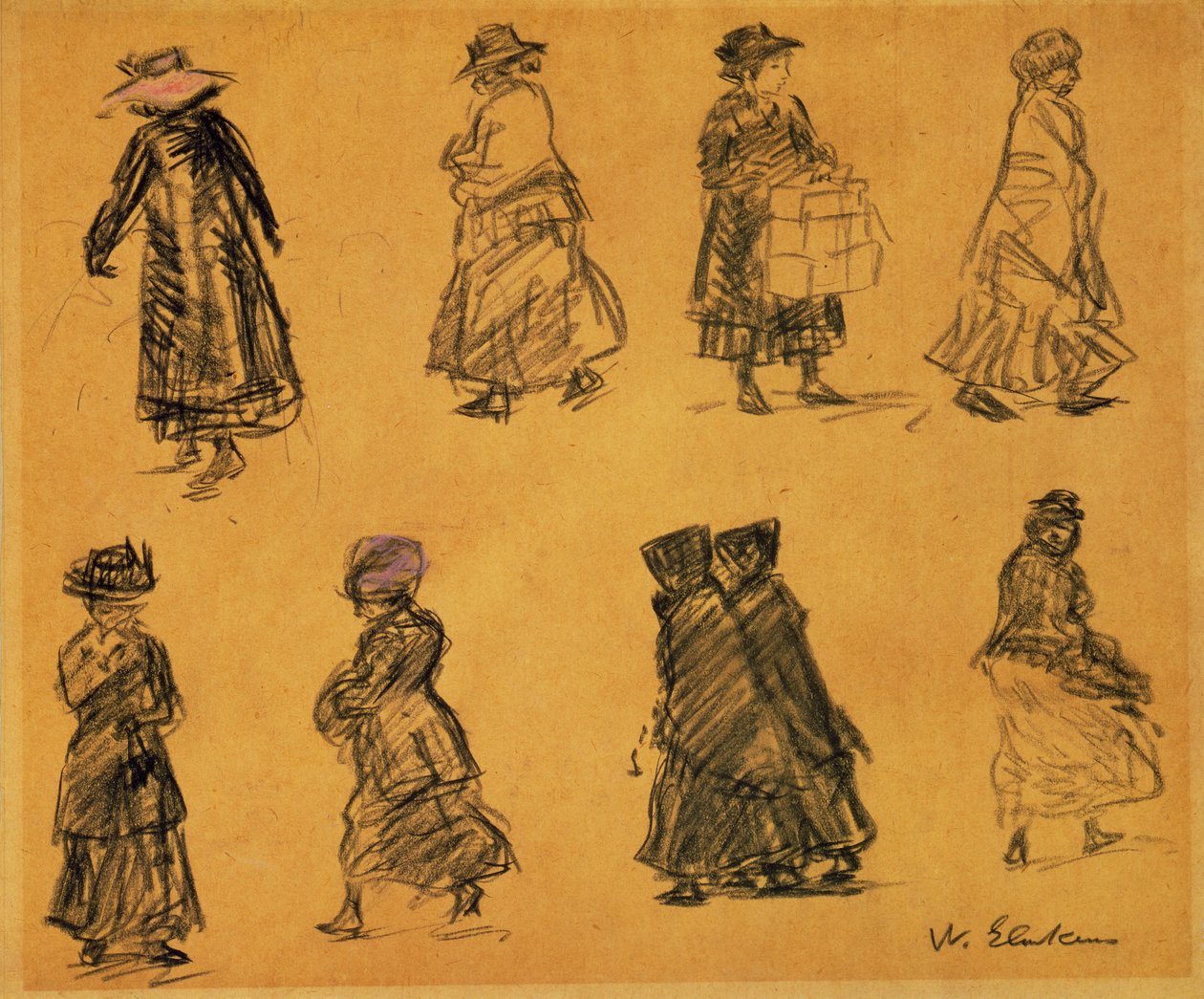 Zwei Reihen von getrennten Figuren von William James Glackens