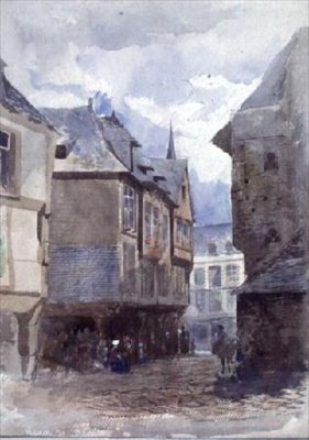 Eine Straße in Dinan, Frankreich von William Linnaeus Casey
