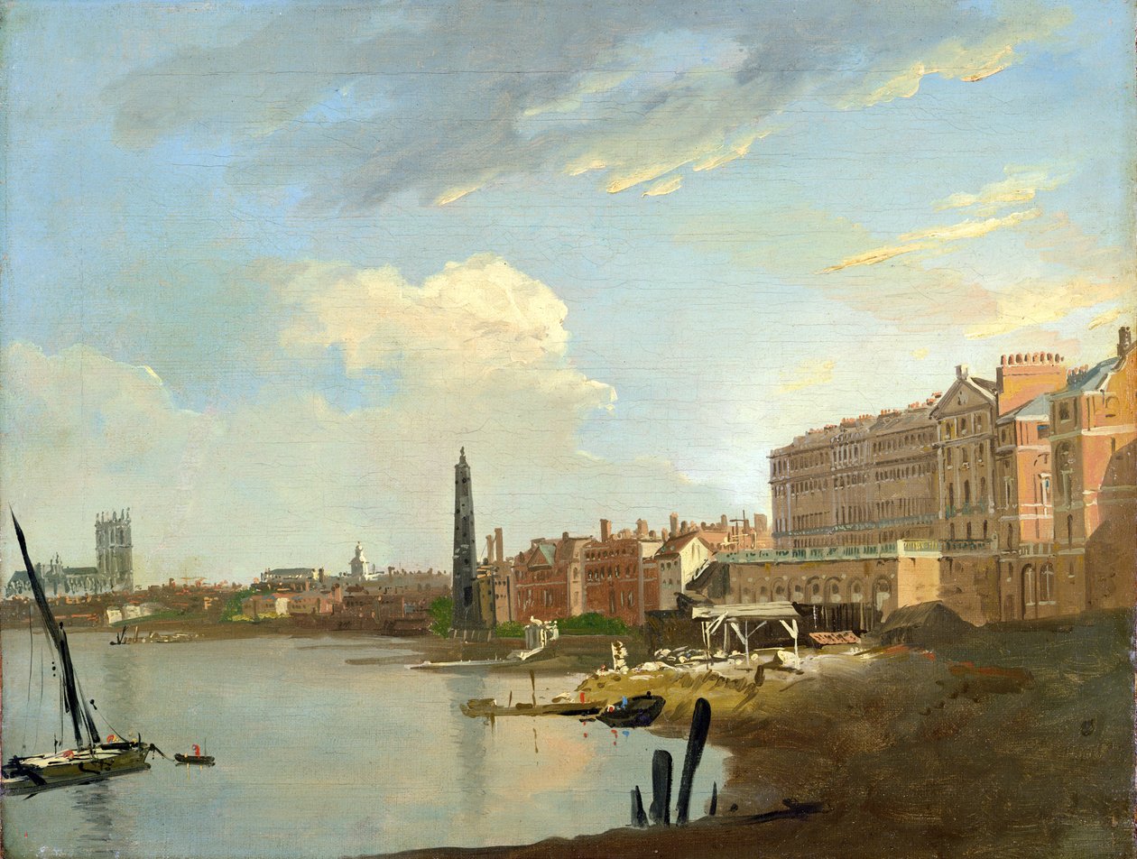 Eine Studie der Themse mit den letzten Bauphasen des Adelphi, 1772 von William Marlow