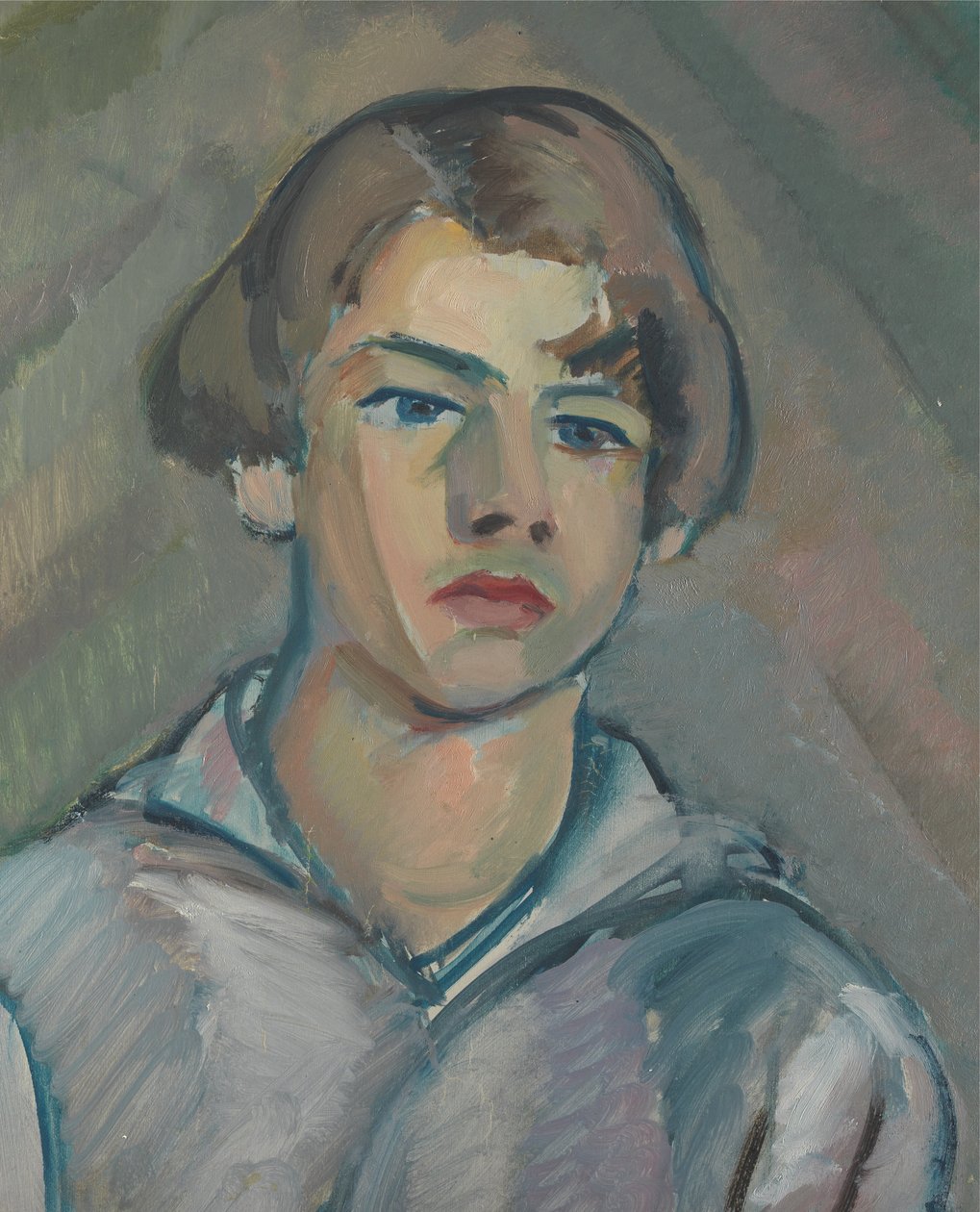Porträt eines jungen Mannes mit langen Haaren von William Peploe