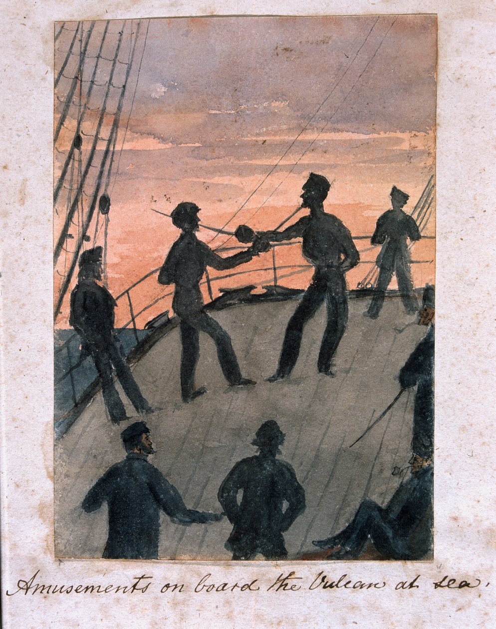Vergnügungen an Bord der Vulcan auf See, ca. 1854 (Aquarell auf Papier) von William Thomas Markham
