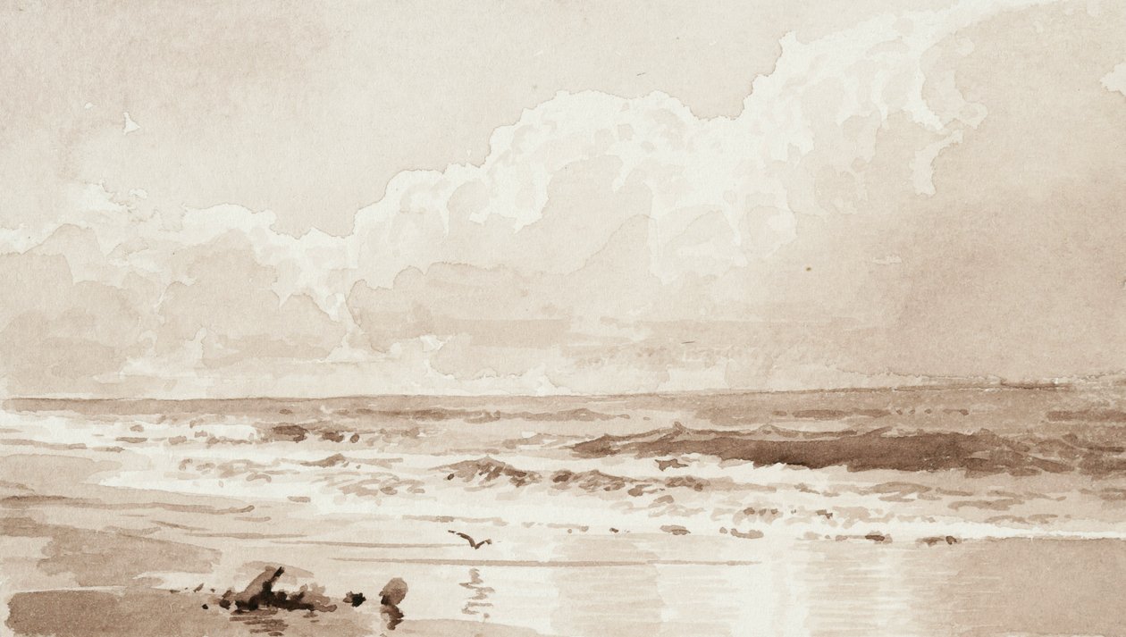 Meereslandschaft mit Vogel von William Trost Richards