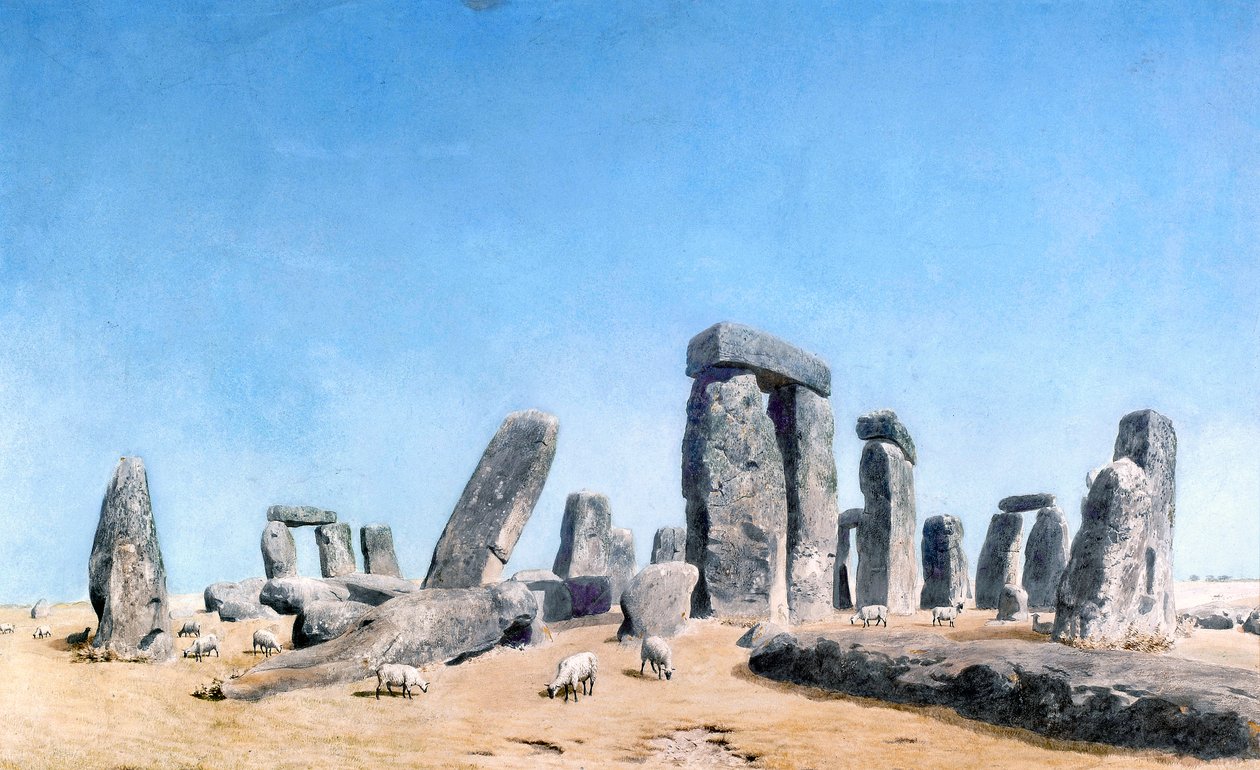 Schafe weiden bei Stonehenge von William (1789 1862) Turner