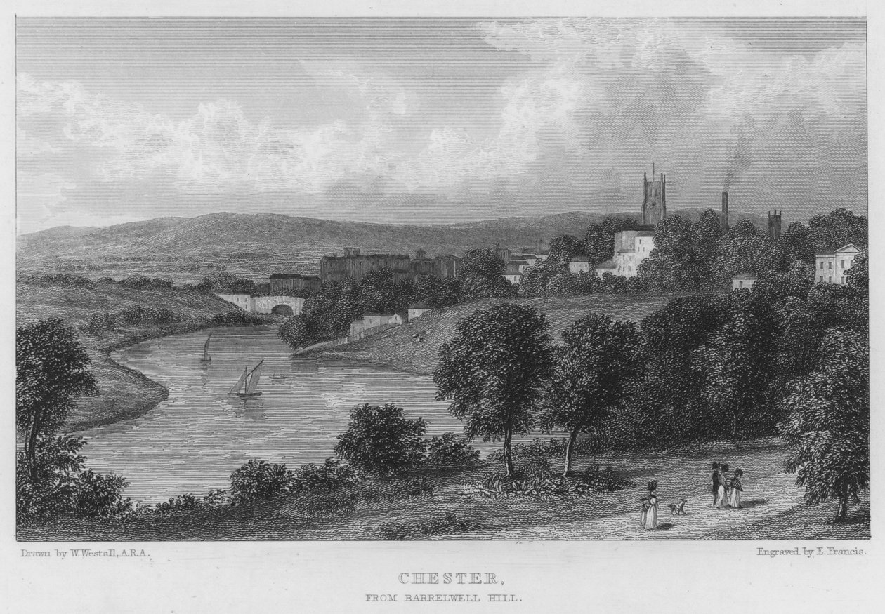 Chester, von Barrelwell Hill (Stich) von William (after) Westall