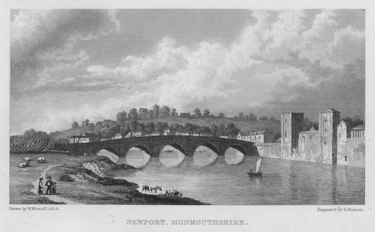 Newport, Monmouthshire (Stich) von William (after) Westall