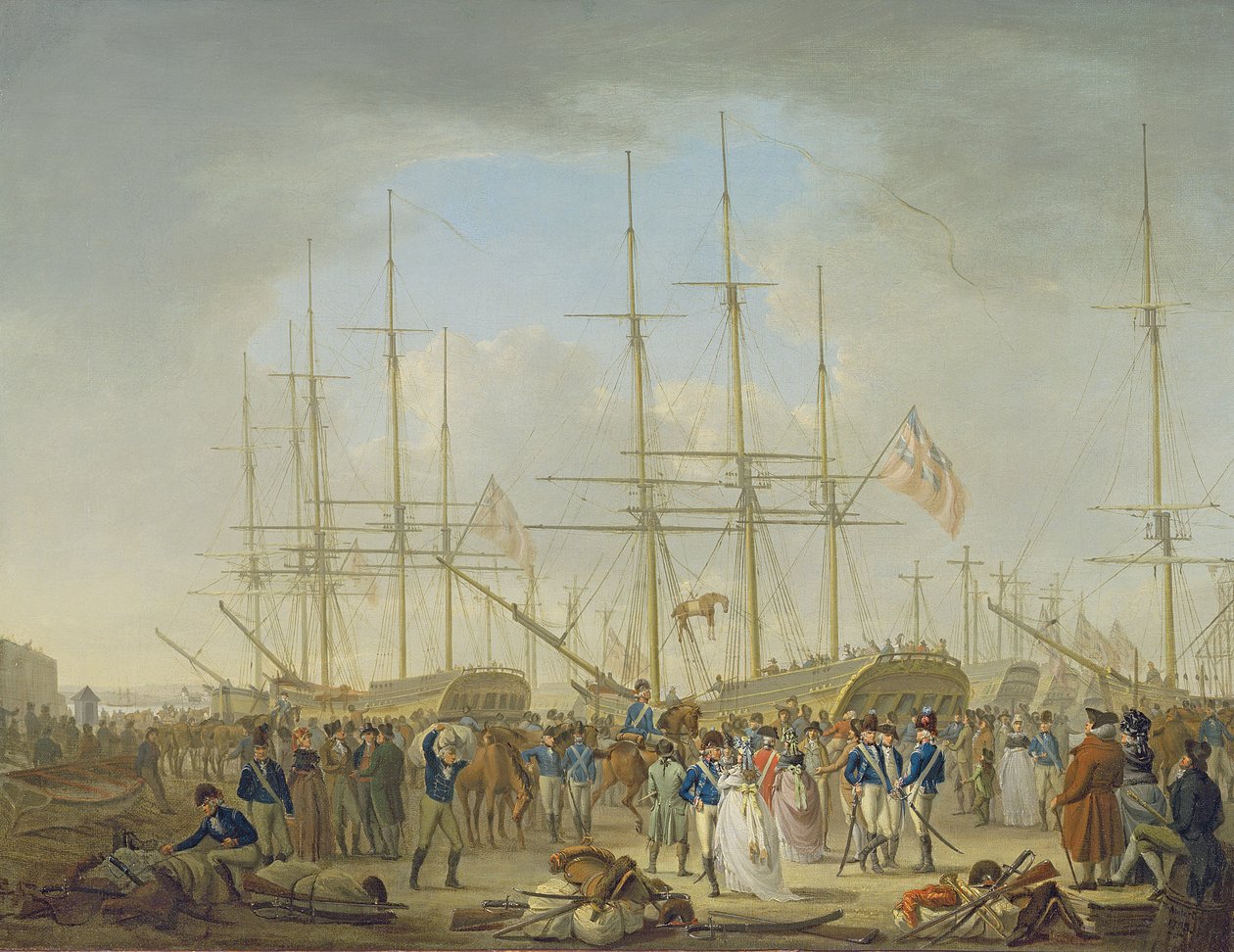 Husaren beim Einschiffen in Deptford von William Anderson