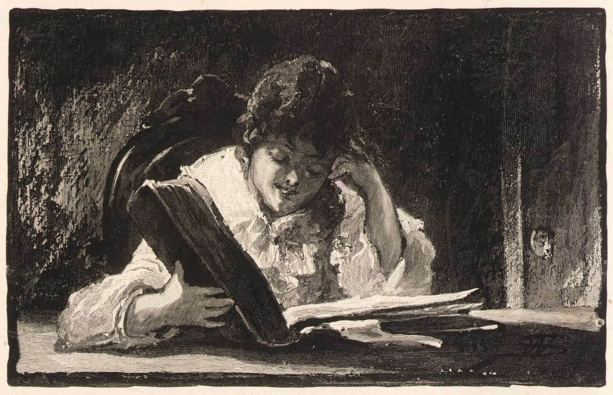 Mädchen beim Lesen von William Baxter Closson