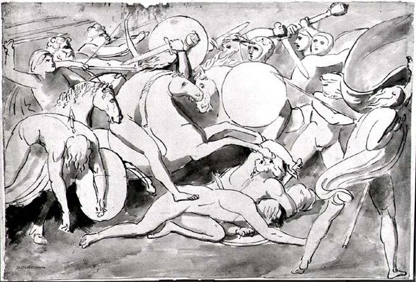 Kampfszene von William Blake