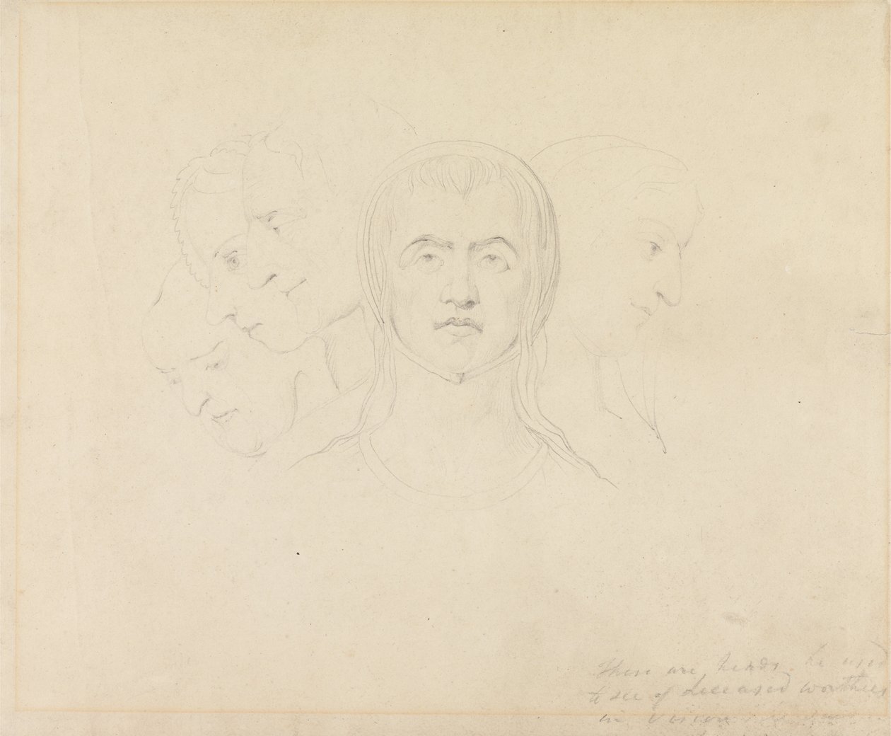 Fünf visionäre Frauenköpfe von William Blake