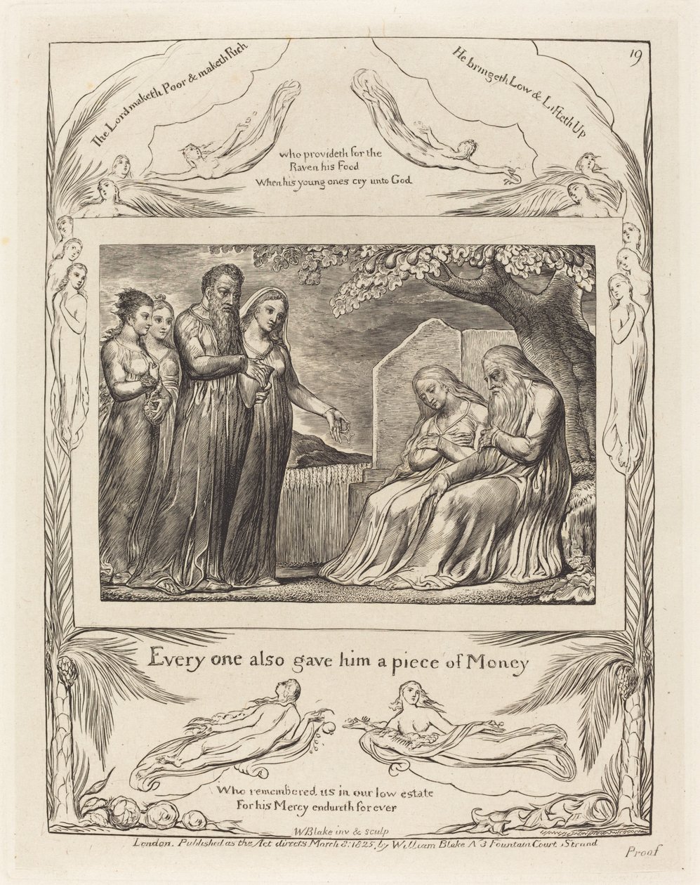 Hiob nimmt Almosen an von William Blake