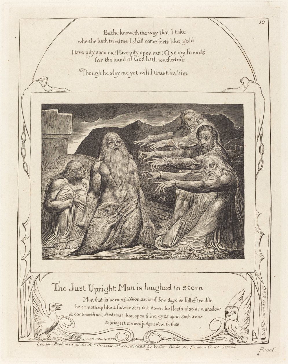 Hiob wird von seinen Freunden getadelt von William Blake