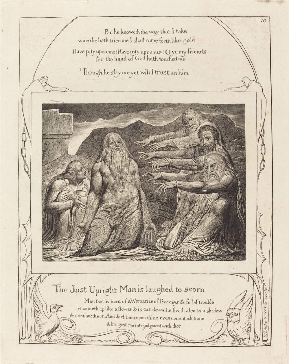Hiob wird von seinen Freunden getadelt von William Blake