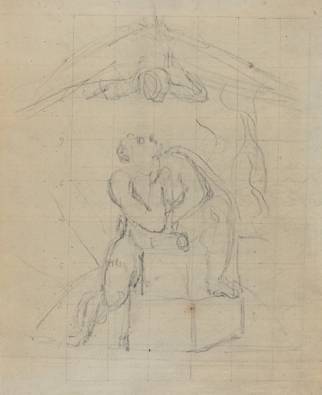 Los und sein Gespenst [verso] von William Blake