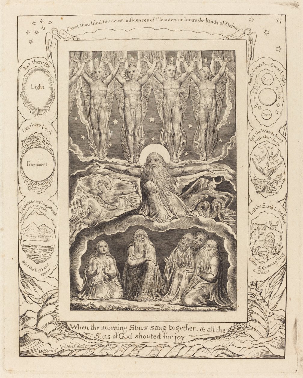 Die Schöpfung, 1825 von William Blake