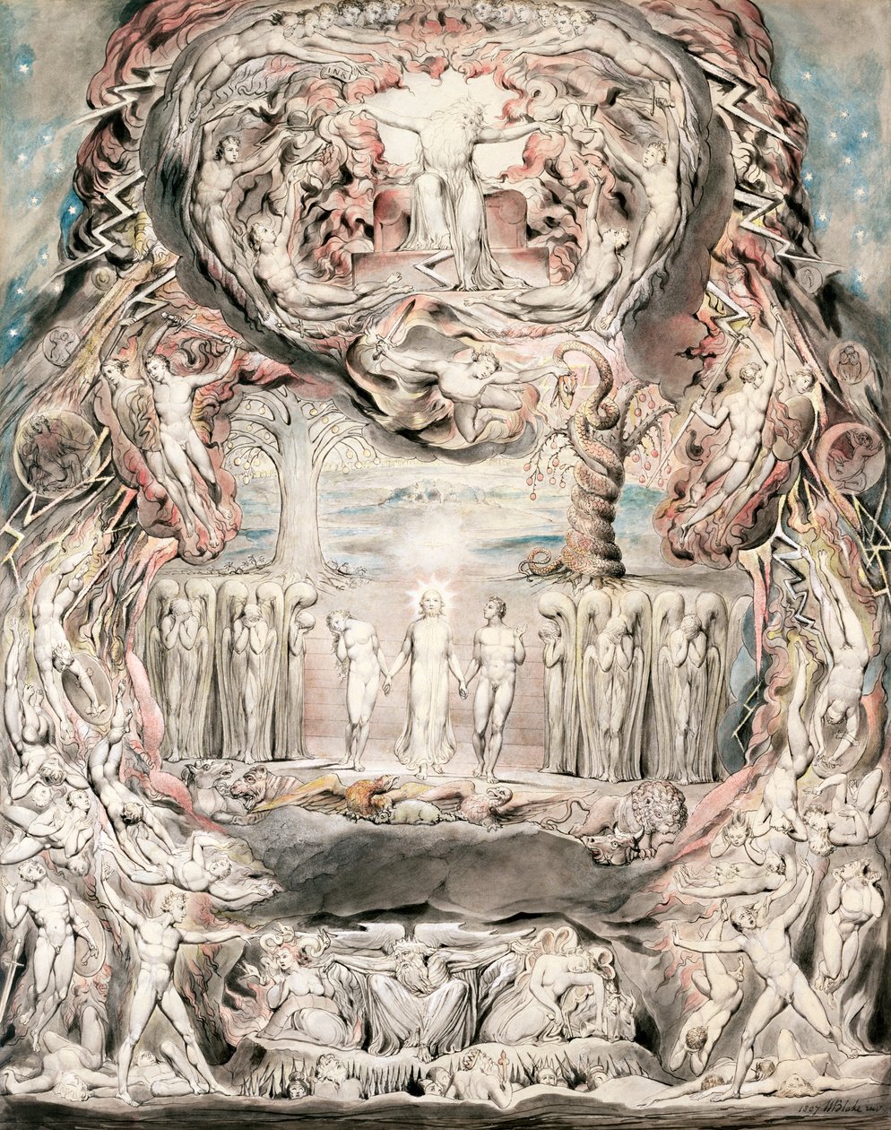 Der Sündenfall, ca. 1780-1827 von William Blake