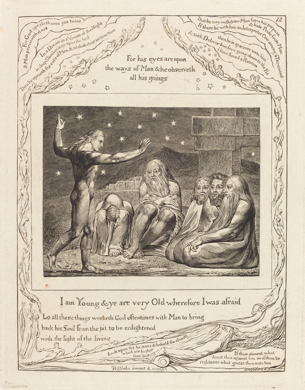 Der Zorn von Elihu von William Blake